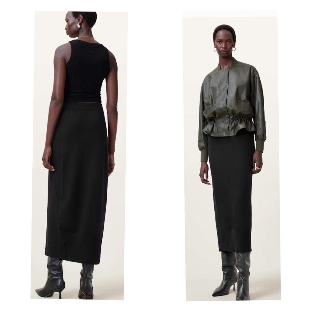 All Saints Black Pencil Skirt